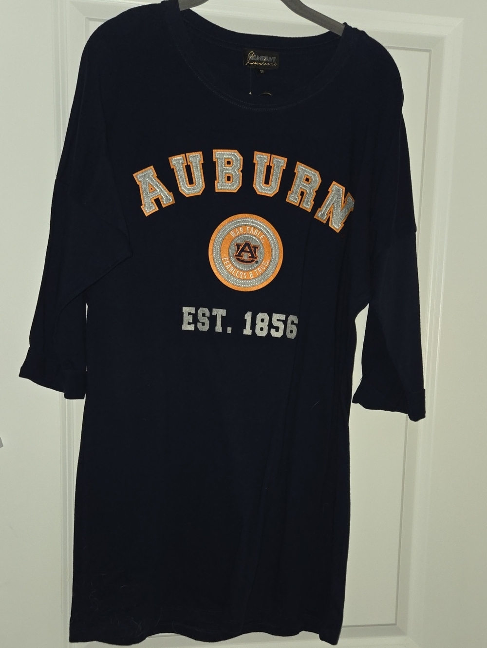 Auburn Women's Navy Long Sleeve Graphic Dress